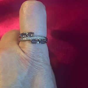 Size 9 Rhodium Ring with Amythest Zirconia